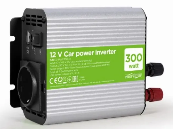 GEMBIRD EG-PWC300-01 Gembird 12V Auto inverter DC/AC 300W+USB port Slika 1