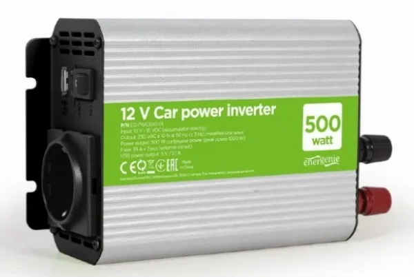 GEMBIRD EG-PWC500-01 Gembird 12V Auto inverter DC/AC 500W+USB port Slika 3