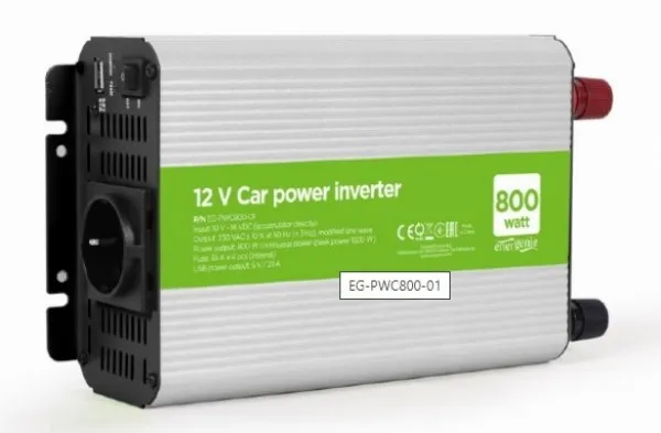 GEMBIRD EG-PWC800-01 Gembird 12V Auto inverter DC/AC 800W+USB port Slika 1