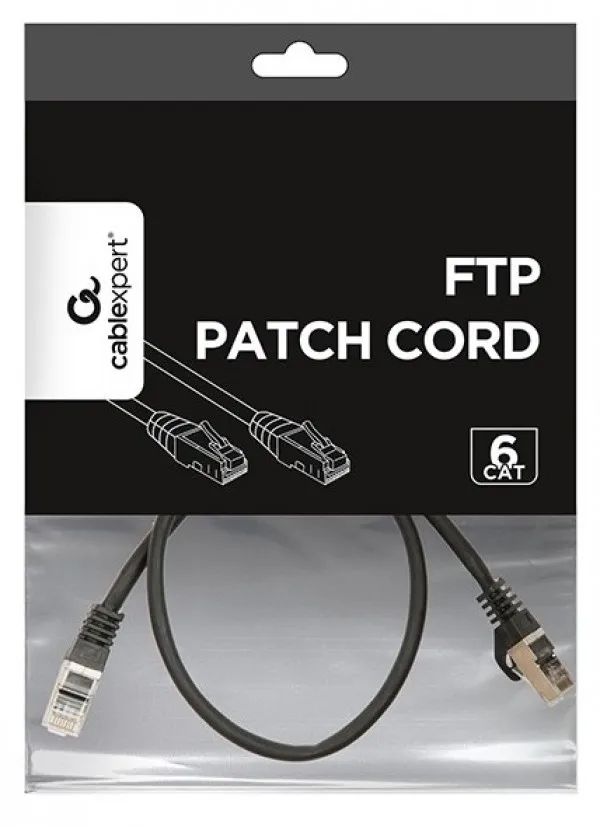 GEMBIRD PP6-0.5M/BK Gembird Mrezni kabl, CAT6 FTP Patch cord 0.5m black Slika 2