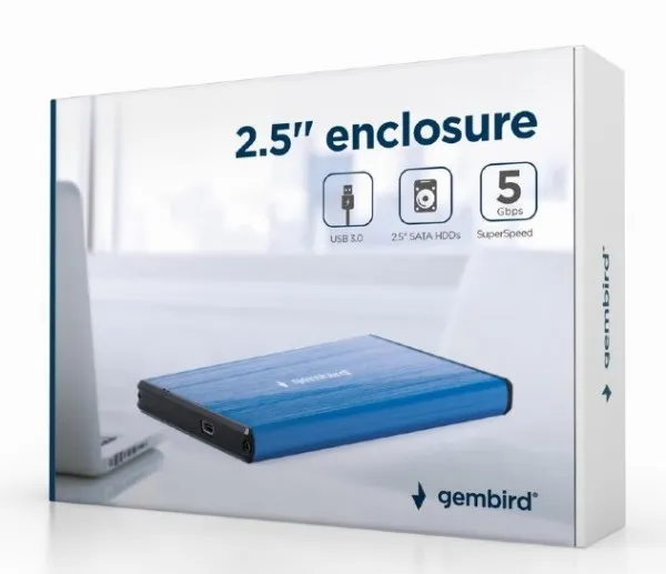 GEMBIRD EE2-U3S-3-DB Gembird USB 3.0 Externo kuciste za 2.5 SATA hard diskove, aluminium, deep-blue Slika 2