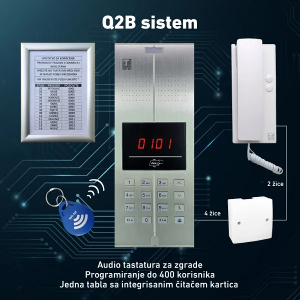 Teh-Tel Spoljna jedinica Q2B audio interfona 880 Slika 1