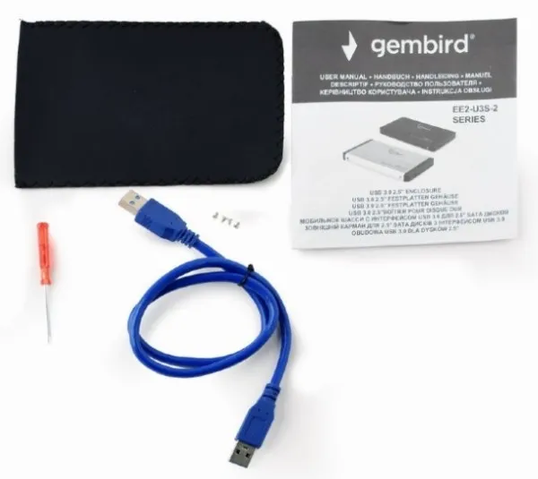 EE2-U3S-2-B Gembird USB 3.0 Externo kuciste za 2.5 SATA hard diskove plavi FO Slika 3