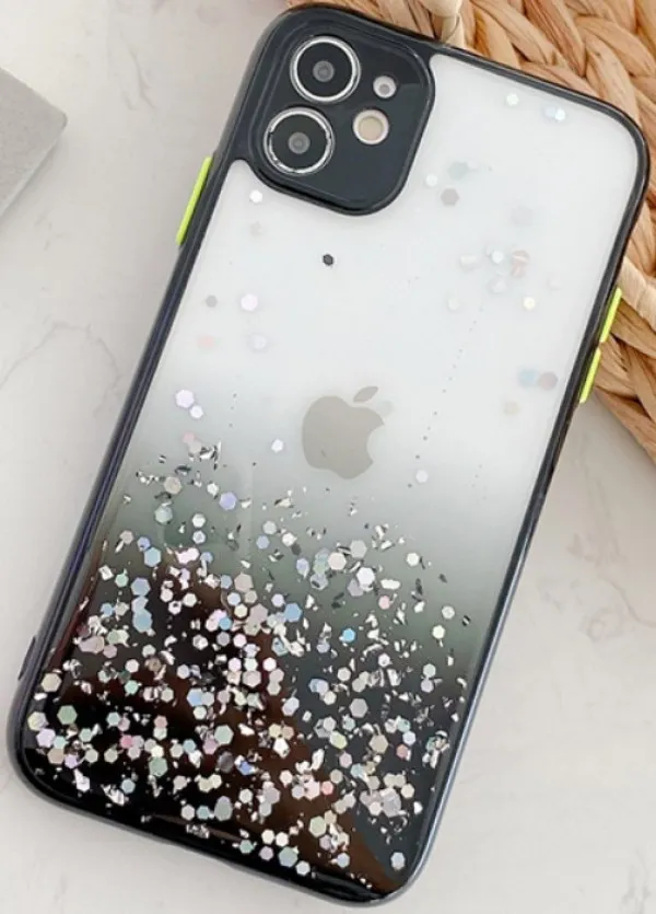 MCTK6-IPHONE XS Max * Furtrola 3D Sparkling star silicone Black (89) Slika 1