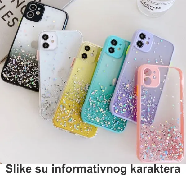 MCTK6-IPHONE 13 Mini * Furtrola 3D Sparkling star silicone Black (139) Slika 2