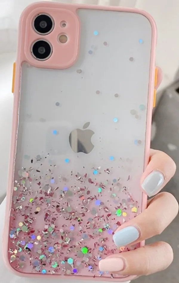 MCTK6-IPHONE X/XS * Furtrola 3D Sparkling star silicone Pink (89) Slika 1