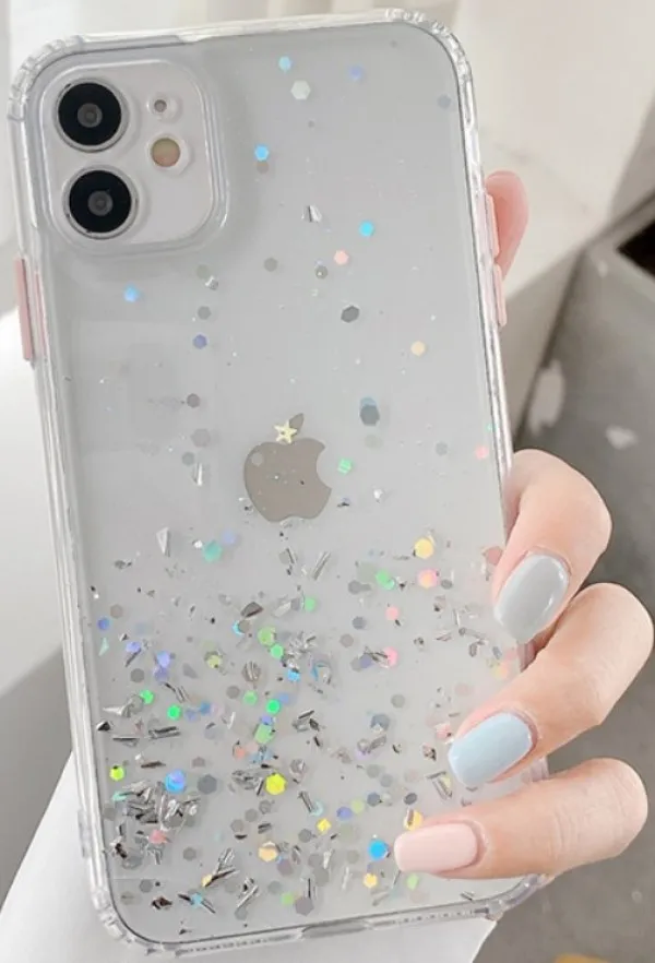 MCTK6-IPHONE XS Max * Furtrola 3D Sparkling star silicone Transparent (89) - Image 1