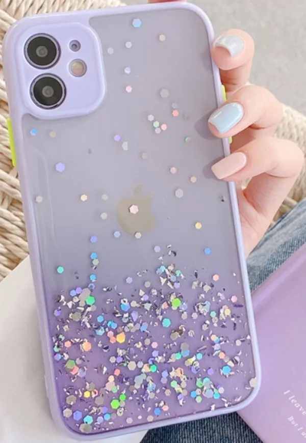 MCTK6-IPHONE X/XS * Furtrola 3D Sparkling star silicone Purple (139) Slika 1