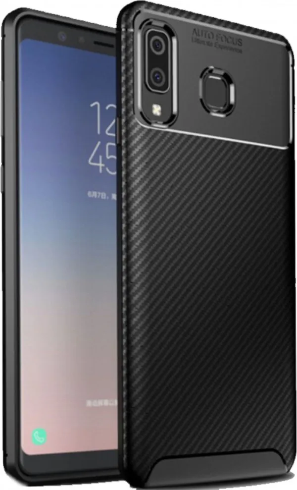 MCTK74-SAMSUNG A12 * Futrola Carbon Fiber Silicone Black (229) Slika 1