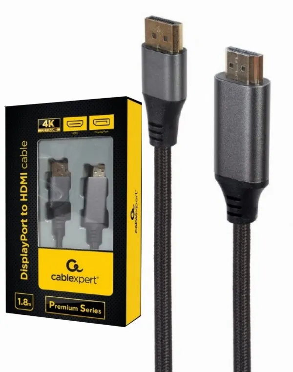 CC-DP-HDMI-4K-6 Gembird DisplayPort na HDMI interface kabl,4K at 60 Hz, Premium Series 1.8m Slika 2