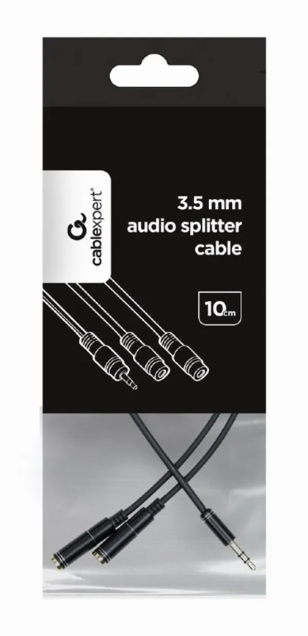 GEMBIRD CCA-415-0.1M Gembird 3.5mm stereo plug to 2X3.5mm stereo socket 10cm audio splitter kabl Slika 1