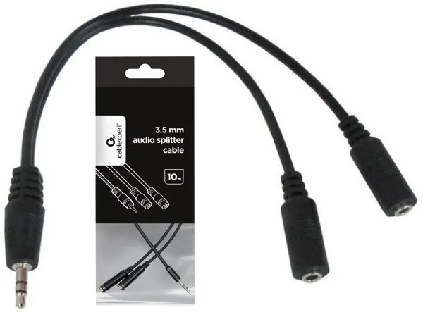 GEMBIRD CCA-415-0.1M Gembird 3.5mm stereo plug to 2X3.5mm stereo socket 10cm audio splitter kabl Slika 2