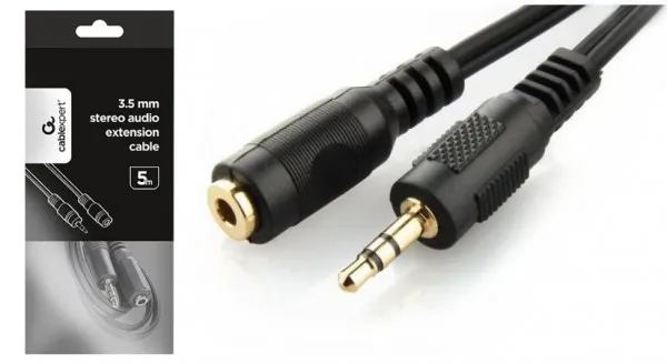 GEMBIRD CCA-421S-5M Gembird 3.5mm stereo plug to 3.5mm stereo socket extension kabl 5m Slika 2