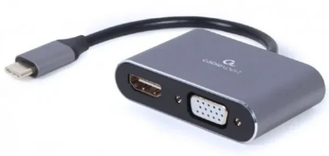 A-USB3C-HDMIVGA-01 Gembird USB Type-C to HDMI + VGA display adapter, space grey Slika 2