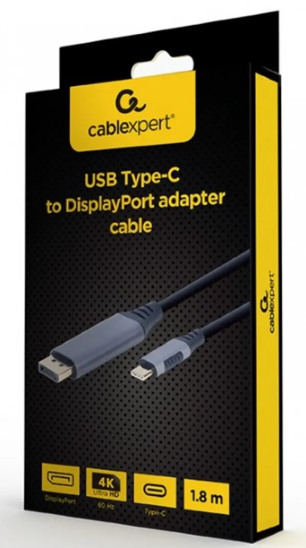 CC-USB3C-DPF-01-6 Gembird USB Type-C to DisplayPort male adapter cable, space grey, 1.8 m A Slika 1