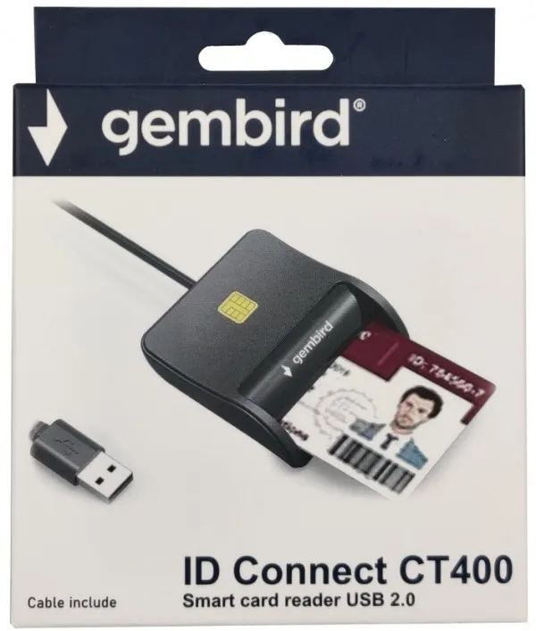 GEMBIRD CRDR-CT400 ** Gembird Smart card reader USB 2.0 Citac za licne karte, saobracajne, bankarske (599) Slika 1