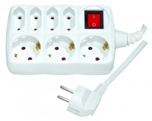 MIT.EL Produzni kabl sa 7 uticnica (3x1.5mm) 2m PM7P-2M DZ 16A, 250V-3680W Slika 2