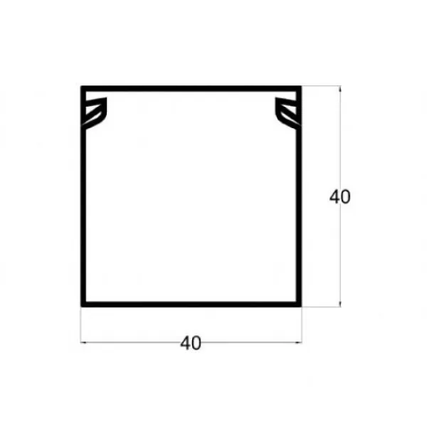 MIT.EL Kanalica ME-40x40mm 2m kablovski kanal PVC Slika 1