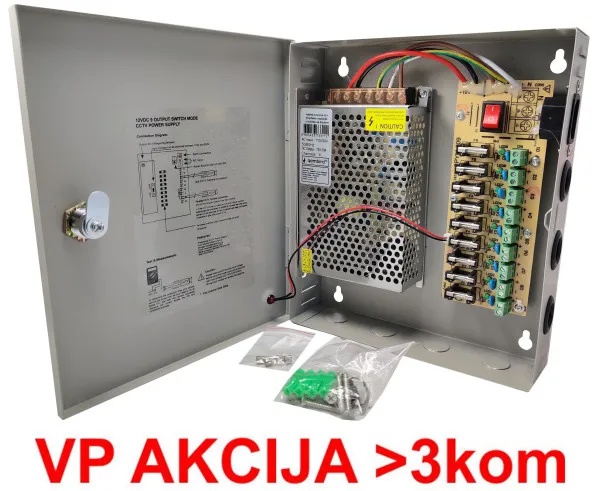 GEMBIRD NAPRK-12V/10A-9CH ** Gembird napajanje sa kljucem, 1.5A/CH (2162) Slika 1