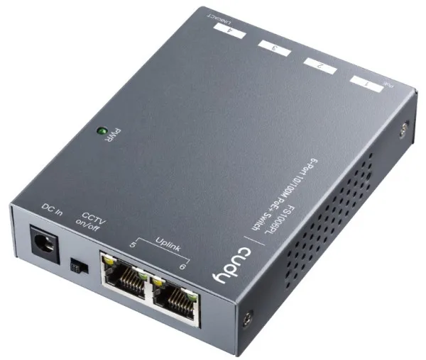 CUDY Cudy FS1006PL 6-Port 10/100M PoE+ Switch, 60W external, max 32W/PoE, UPLINK, 250m, 4KV protection Slika 2