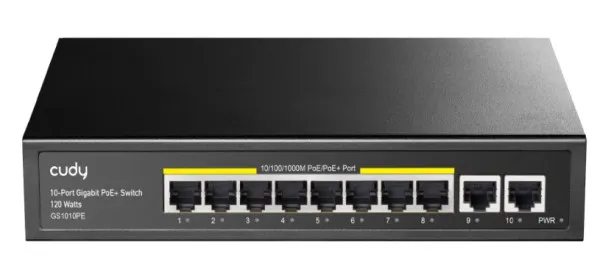 CUDY Cudy GS1010PE 8-Port Gbit PoE+ Switch with 2 Gbit Uplink Ports 120W, steel case Slika 1