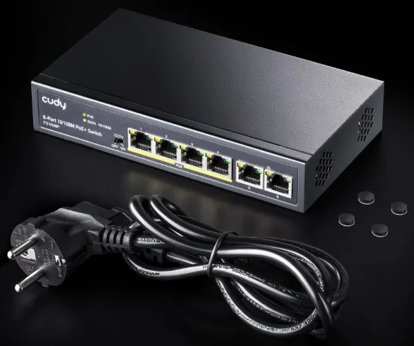 CUDY Cudy FS1006P 6-Port 10/100M PoE+ Switch, 60W internal max 32W/PoE, UPLINK, 250m (alt.PFS3006-4ET-60) Slika 4