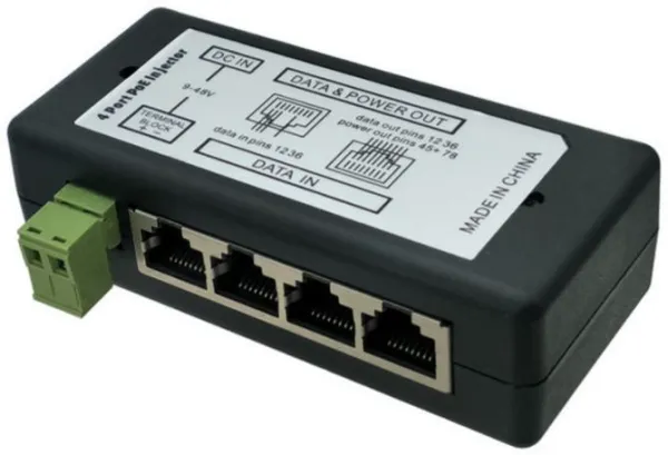 GEMBIRD POE-INJ-4xRJ45 Gembird 4CH Pasivni prolazni POE injector,  for IP Network Camera Ubiquiti and MikroT Slika 1