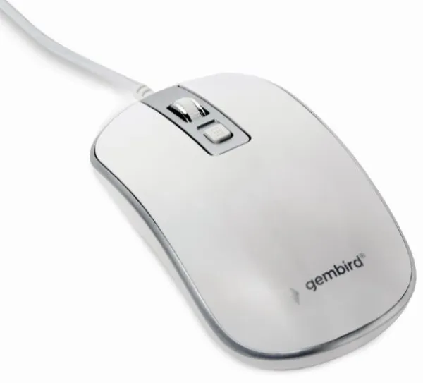 GEMBIRD MUS-4B-06-WS Gembird Opticki mis 800-1200Dpi 4-button 99mm white/silver USB Slika 1