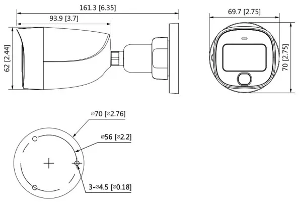 Dahua kamera HAC-HFW1209CP-LED-0280B 2Mpix 2.8mm 20m, 24/7 Full Color, 4u1, HDCVI Slika 2