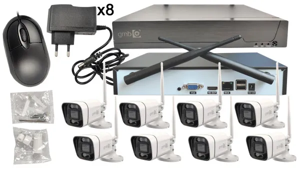 GEMBIRD CAM-IP3MP-WiFiKITXM8 GMB kamera 3 mpix set wifi 8 kamere full color app xmeye sa mikrofonom- Slika 3