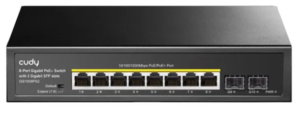 CUDY Cudy GS1008PS2 8-Port Gigabit PoE+ Switch with 2 Gigabit SFP slots 120W (alt. )- Slika 1