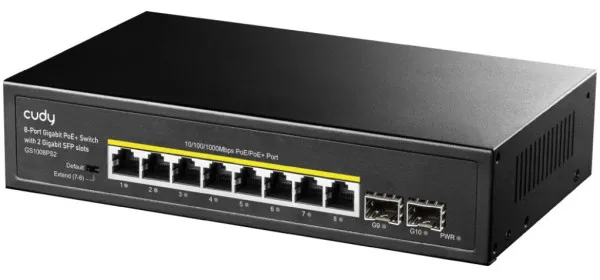 CUDY Cudy GS1008PS2 8-Port Gigabit PoE+ Switch with 2 Gigabit SFP slots 120W (alt. )- Slika 2