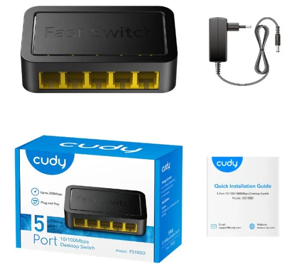 CUDY Cudy FS105D LAN 5-Port 10/100 Switch auto-negotiation RJ45 ports (alt S105 ) Slika 3