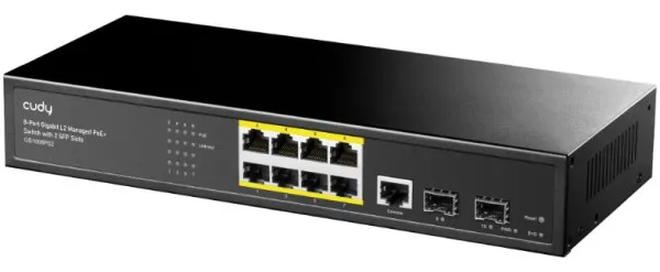 CUDY Cudy GS2008PS2 * 8-Port Layer 2 Managed Gigabit PoE+ Switch with 2 Gigabit SFP Slots, 120W Slika 2