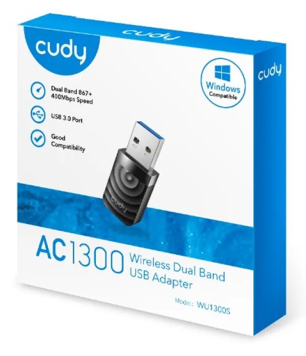 CUDY Cudy WU1300S AC1300 WiFi Dual Band USB3.0 MINI adapter,  2.4+5Ghz, 20dBm, 2dBi longe range Slika 2
