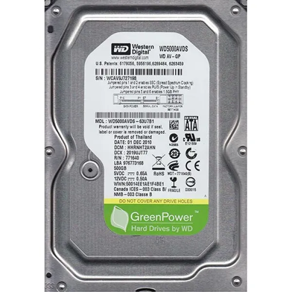 HDD 3.5 ** 500GB WD5000AVDS WD AV-GP 7200RPM 32MB SATA Slika 1