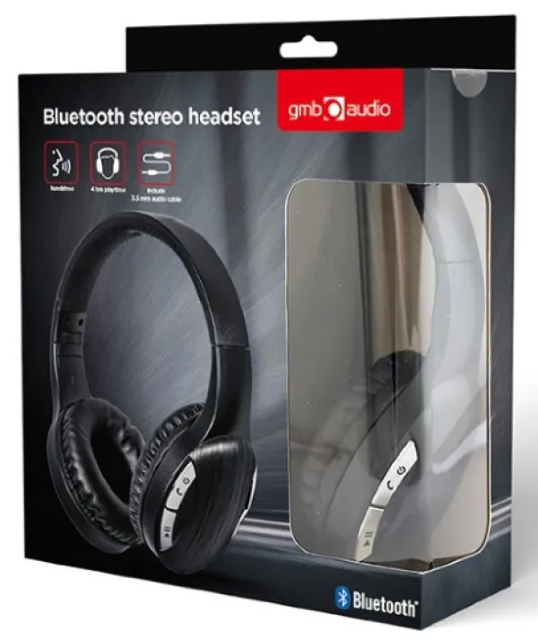 GEMBIRD BTHS-01-BK Gembird Bluetooth stereo Slusalice sa mikrofonom, Black Slika 3