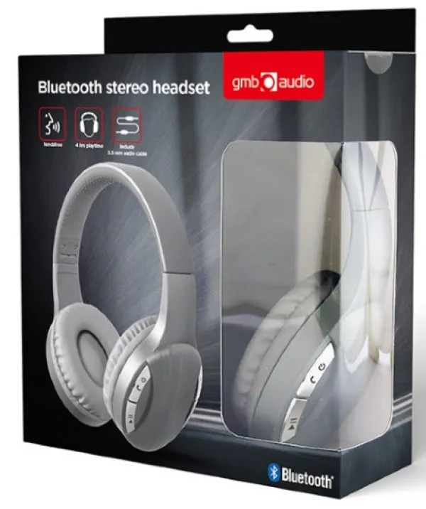 GEMBIRD BTHS-01-SV Gembird Bluetooth stereo Slusalice sa mikrofonom, Silver Slika 3