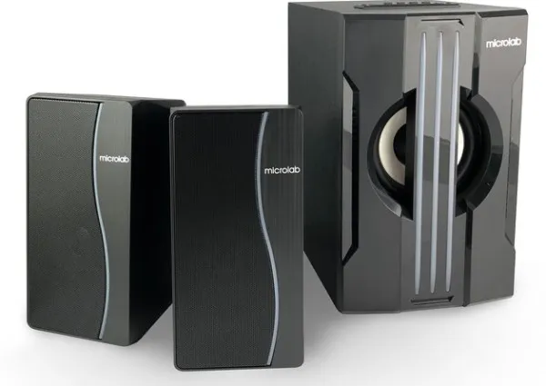 Microlab G200BT Aktivni zvucnici 2.1 25W (15W, 2x5W) 3,5mm, SD, USB, FM, Bluetooth, daljinski, LED Slika 1