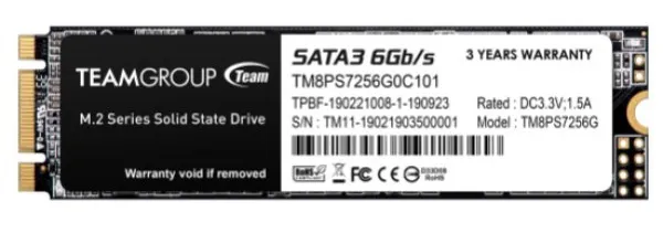 TEAM GROUP TeamGroup M.2 2280 256GB MS30 NGFF SSD SATA3 500/400MB/s TM8PS7256G0C101