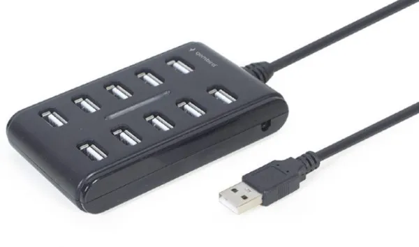 GEMBIRD UHB-U2P10P-01 Gembird 10-port USB 2.0 HUB, black A