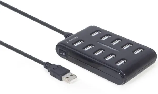 GEMBIRD UHB-U2P10P-01 Gembird 10-port USB 2.0 HUB, black A- Slika 2