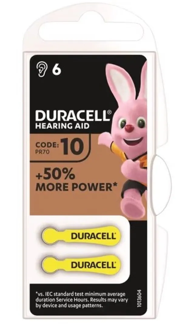 DURACELL Duracell Hearing Aid 10/PR70 1,45V baterija za slusni aparat PAK6 Slika 1