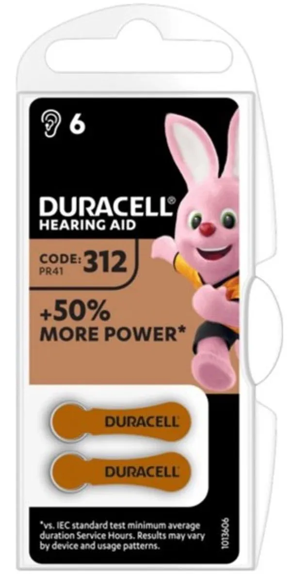 DURACELL Duracell Hearing Aid 312 1,45V baterija za slusni aparat PAK6- Slika 1