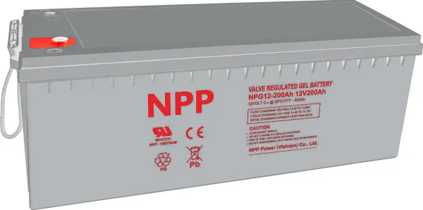 NPP NPG12V-200Ah, GEL BATTERY, C20=200AH, T16, 522x238x218x222, 52,8KG, Light grey Slika 1