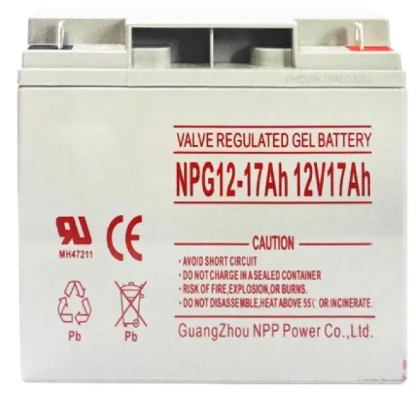 NPP NPG12V-17Ah, GEL BATTERY, C20=17AH, T3, 180*77*167*167, 4,8KG, Light grey Slika 2