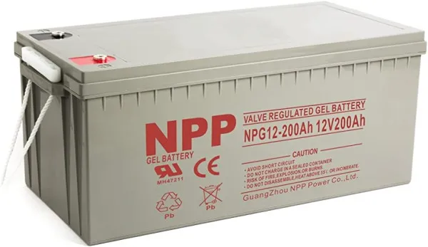 NPP NPG12V-200Ah, GEL BATTERY, C20=200AH, T16, 522x238x218x222, 52,8KG, Light grey Slika 3