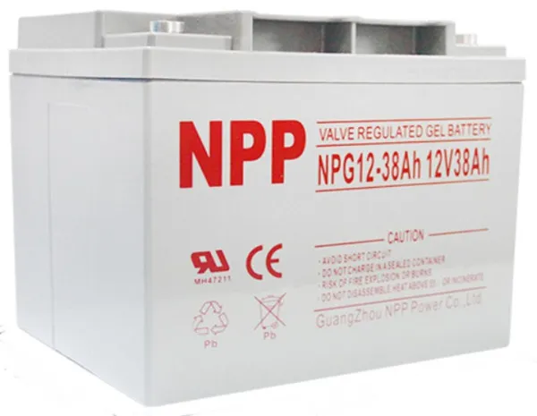 NPP NPG12V-38Ah, GEL BATTERY, C20=38AH, T14,197*165*174*174, 11KG, Light grey Slika 2