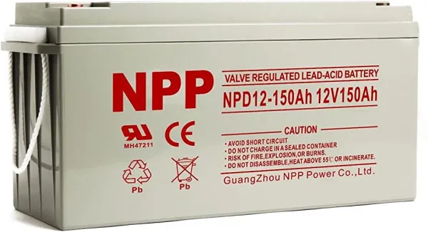 NPP NPG12V-150Ah, GEL BATTERY, C20=150AH, T16, 485*172*240*240, 38,5KG, Light grey Slika 1