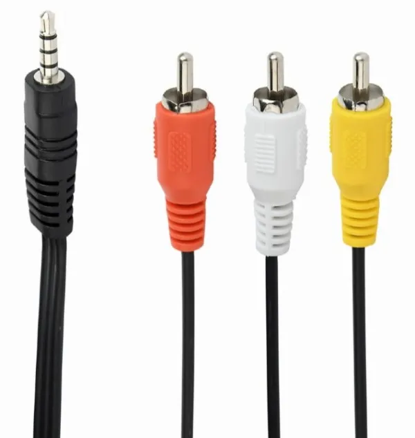 GEMBIRD CCA-4P2R-2M Gembird Jack AV 3.5mm 4-pin, cable Jack AV 3.5mm male - 3x RCA male 2m black Slika 2